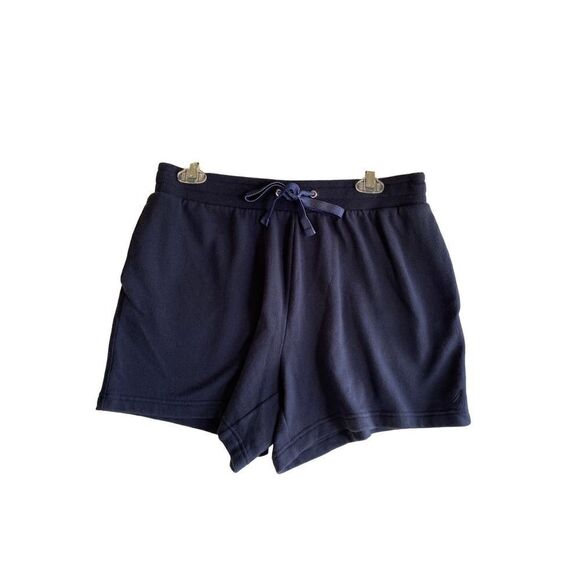 Nautica woman’s navy blue cotton blend ￼shorts with pockets size large - Picture 1 of 4